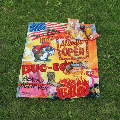 Buc-ee's "Always Open" Plush Blanket