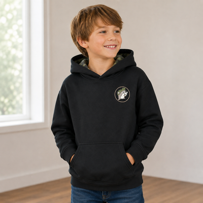 Buc-ee's Youth Camo Hat Black Hoodie