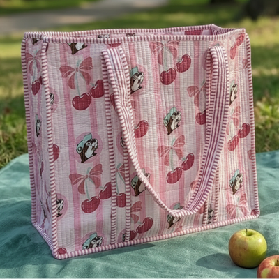 Buc-ee's Cherry Quilted Tote Bag