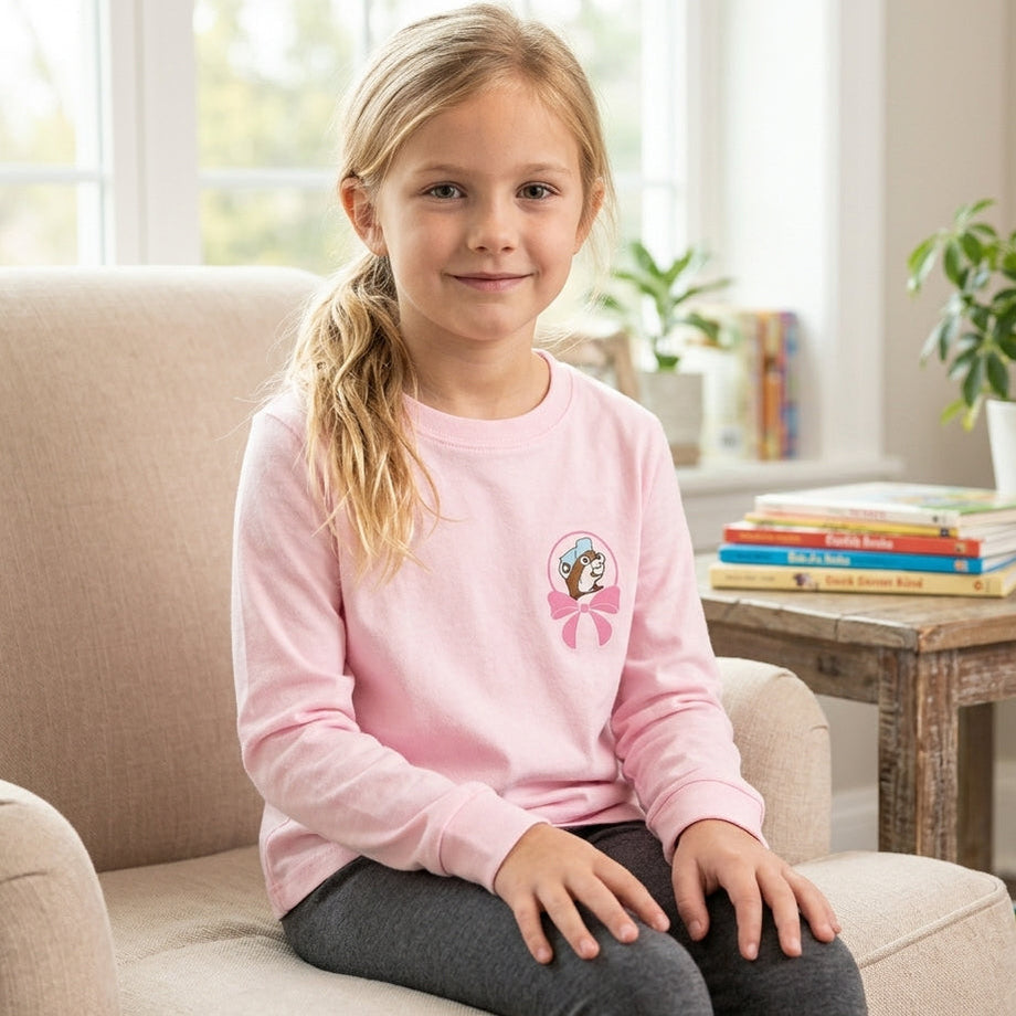 Buc-ee's Youth Long Sleeve Pink Lounge Top
