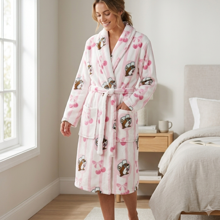 Buc-ee's Cherry Plush Robe