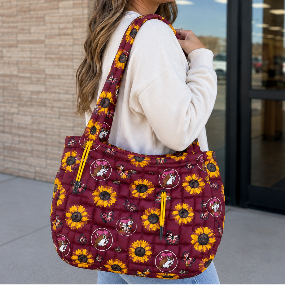 Buc-ee's Sunflower Puffy Tote Bag