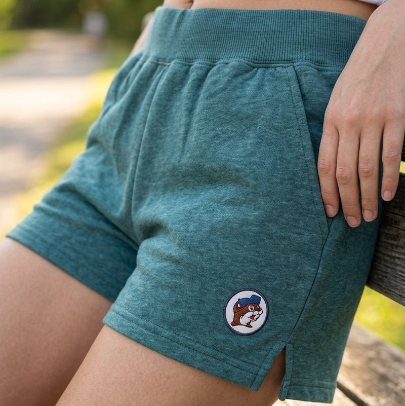 Buc-ee's Teal High Waist Fleece Shorts