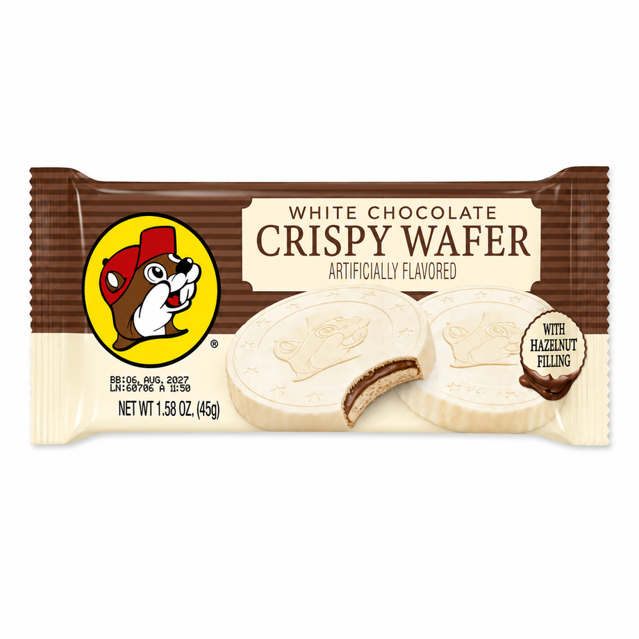 Buc-ee's White Chocolate Crispy Wafers