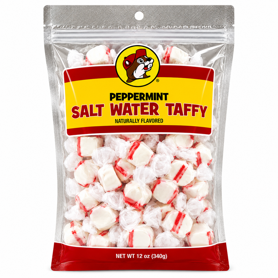 Buc-ee's Peppermint Saltwater Taffy (12 oz Bag)