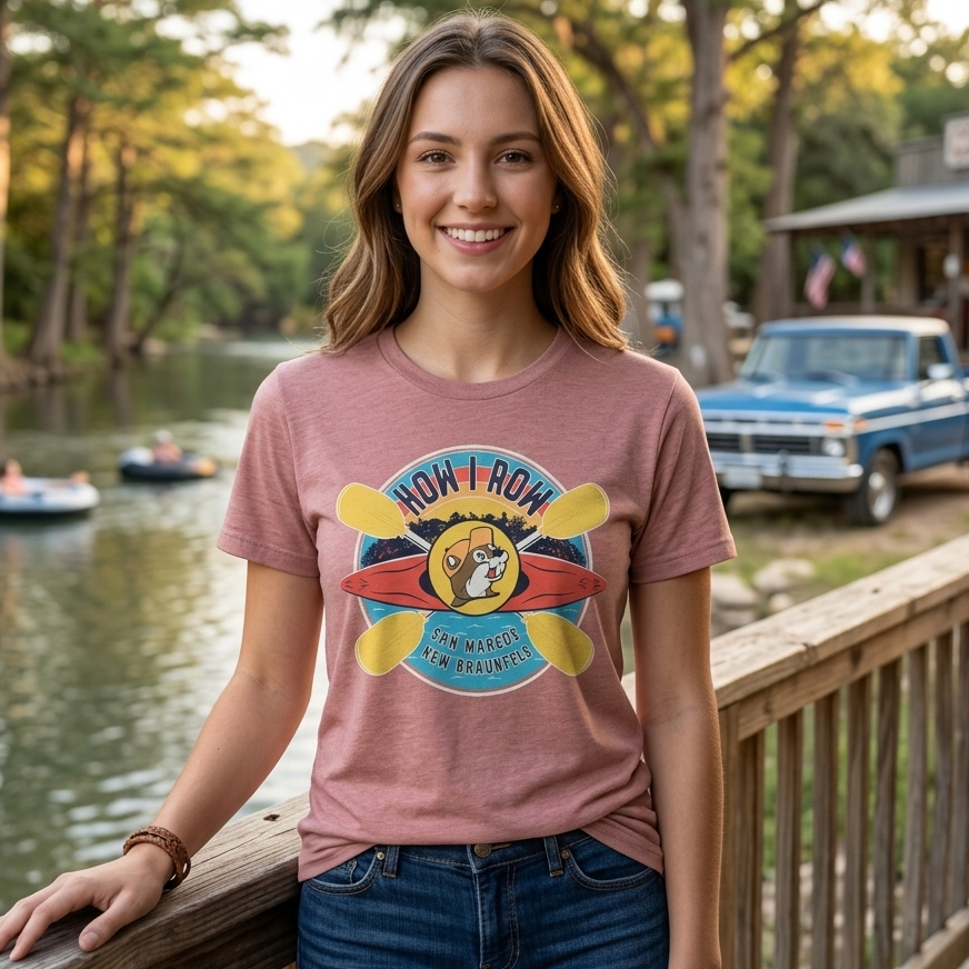 Buc-ee’s “How I Row” Coral T-Shirt