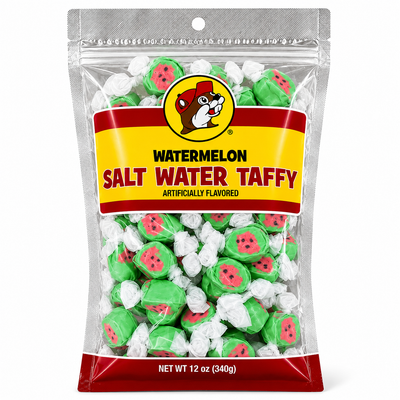 Buc-ee's Watermelon Saltwater Taffy (12 oz Bag)