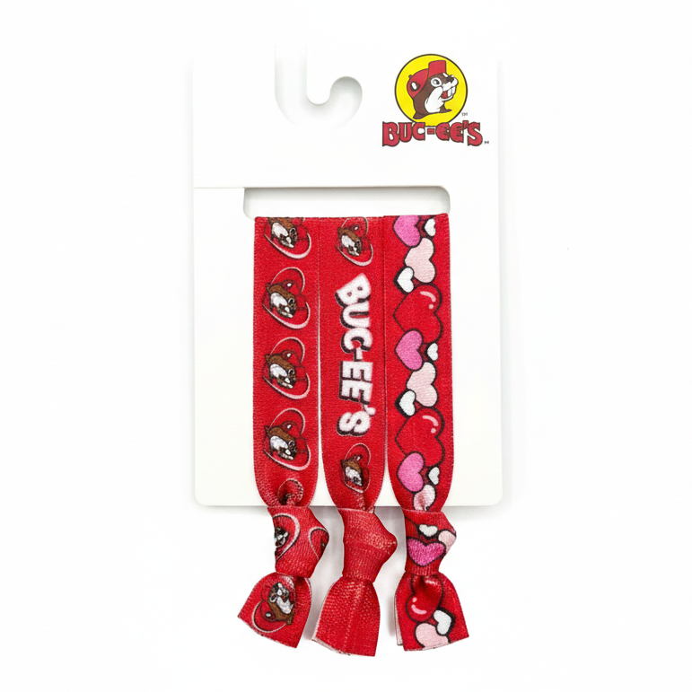 Buc-ee's Valentines Hair Ties