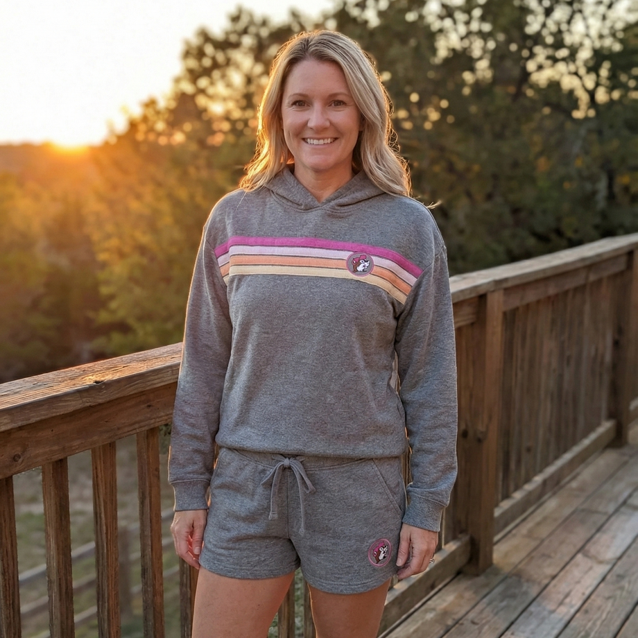 Buc-ee's Grey Retro Sunset Stripe Collection