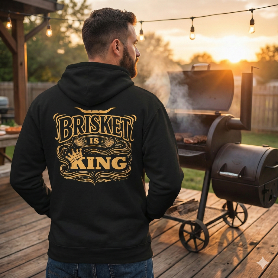 Brisket is King | Premium Black BBQ Hoodie