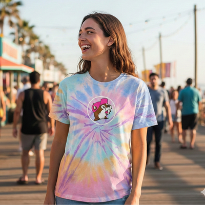 Buc-ee's "Made For Buc-ee's" Pastel Tie Dye Shirt