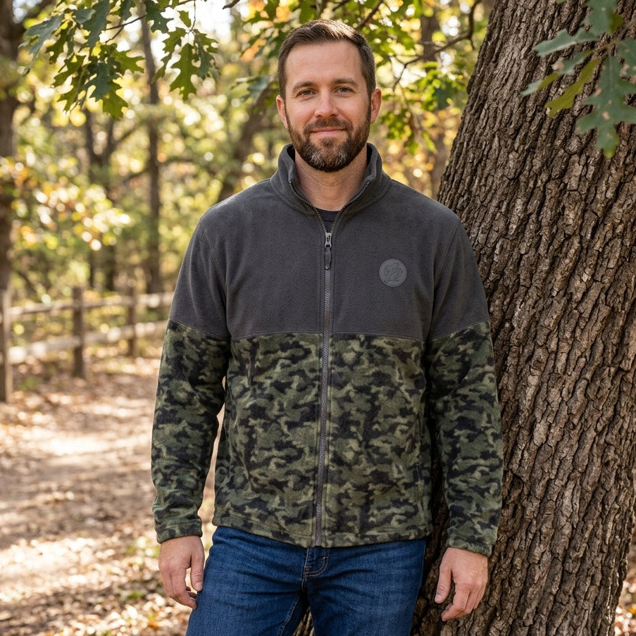 Buc-ee's Adult Camo Colorblock Fleece Jacket