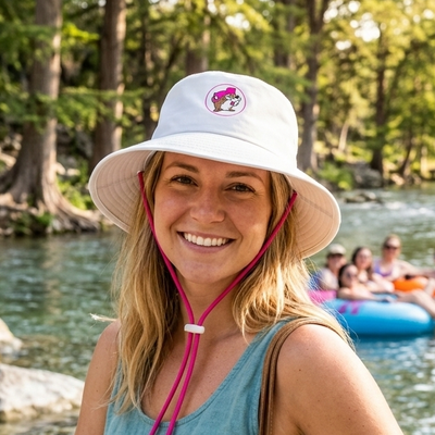 Buc-ee's White Adult Bucket Hat