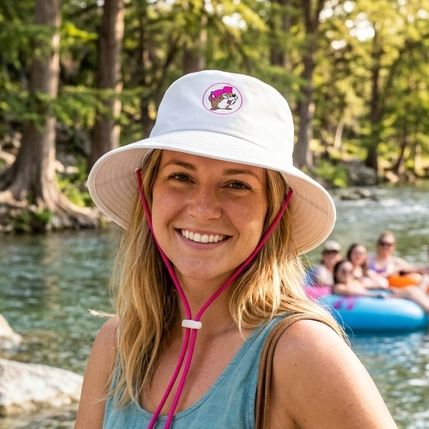 Buc-ee's White Adult Bucket Hat