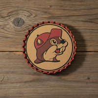 Buc-ee's Beaver Metal Bottle Cap Coaster