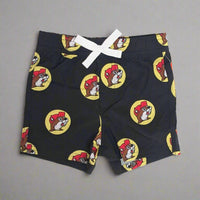 Buc-ee's Mens/Boys Black Logo Swim Trunks