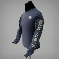 Buc-ee's Blue Long Sleeve Shirt with Sleeve Text