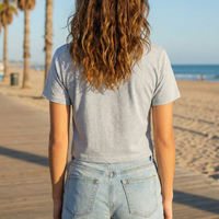 Buc-ee's Heart Sunset Gray Crop Top
