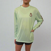 Buc-ee's Performance Palm Lime Long Sleeve Shirt