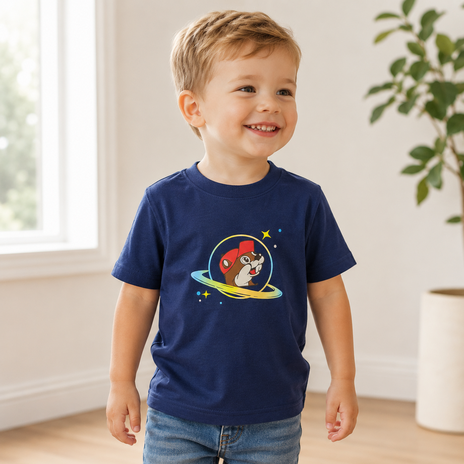Buc-ee's Toddler Sasquatch Alien Navy Shirt