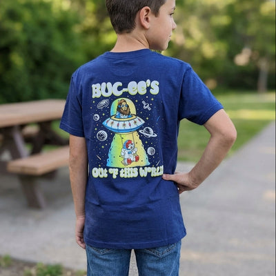 Buc-ee's Youth Sasquatch Alien Navy Shirt