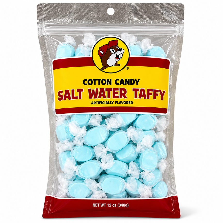 Buc-ee's Cotton Candy Saltwater Taffy (12 oz Bag)
