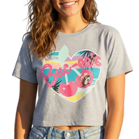 Buc-ee's Heart Sunset Gray Crop Top