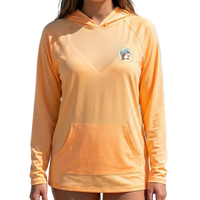 Buc-ee's Coral Long Sleeve Hooded Swim Shirt