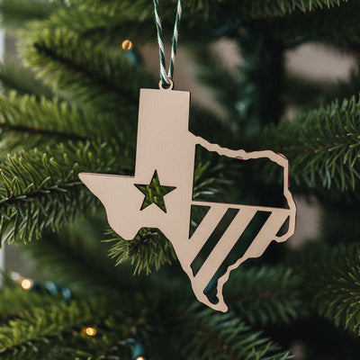 Hand-Crafted, Laser Cut, Texas Ornament