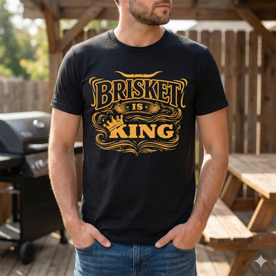 "Brisket is King" Black BBQ T-Shirt