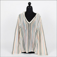 Buc-ee's Baja Woven Hoodie - Pastel Stripe Edition